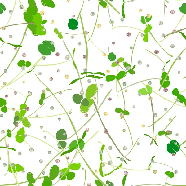 Απρόσκοπτη υπόβαθρο νεαρά φύλλα σπορόφυτα — Διανυσματικό Αρχείο