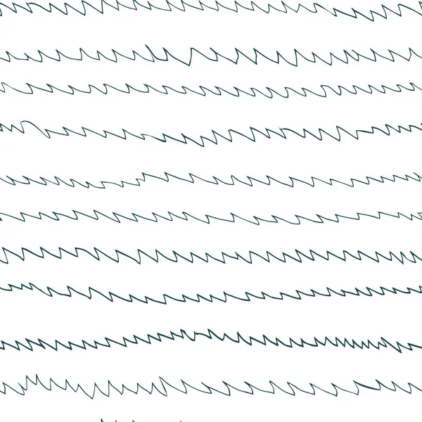 Безшовний Чорно Білий Візерунок Намальованими Руками Гранжевими Хвилями Білому Тлі — стоковий вектор