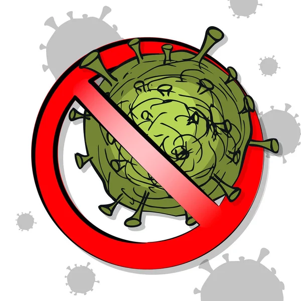 Podpisz Zatrzymaj Koronawirusa Coronavirus Covid Naklejka Stop Coronavirus Izolowana Białym — Wektor stockowy