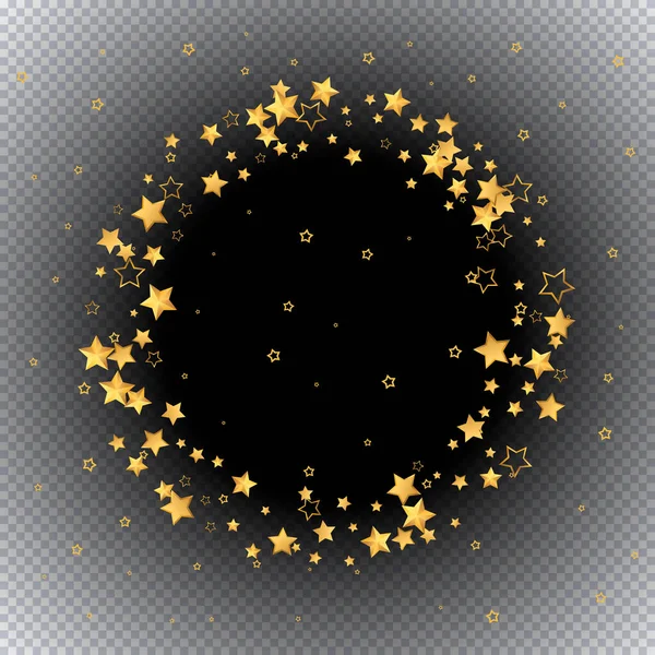 Hermoso Patrón Estrellas Doradas Vuelan Fondo Brillante Dorado Con Polvo — Vector de stock