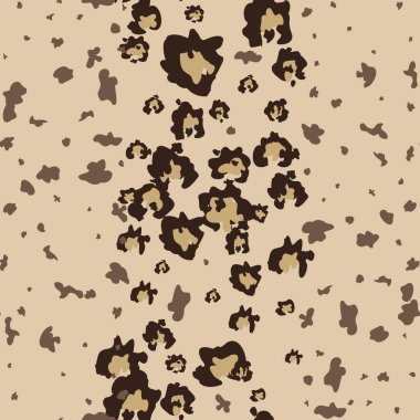 Yapay leopar derisi desenli, elle çizilmiş koyu lekeli. Vektör illüstrasyon hayvanı tekrar yüzey deseni.