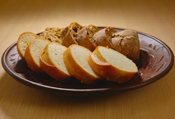 Roti Makanan Roti Lapis Makanan Kue Makan Siang Makanan Ringan — Stok Foto
