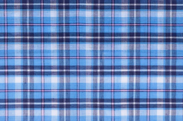 Mavi kumaş ekose Checkered — Stok fotoğraf