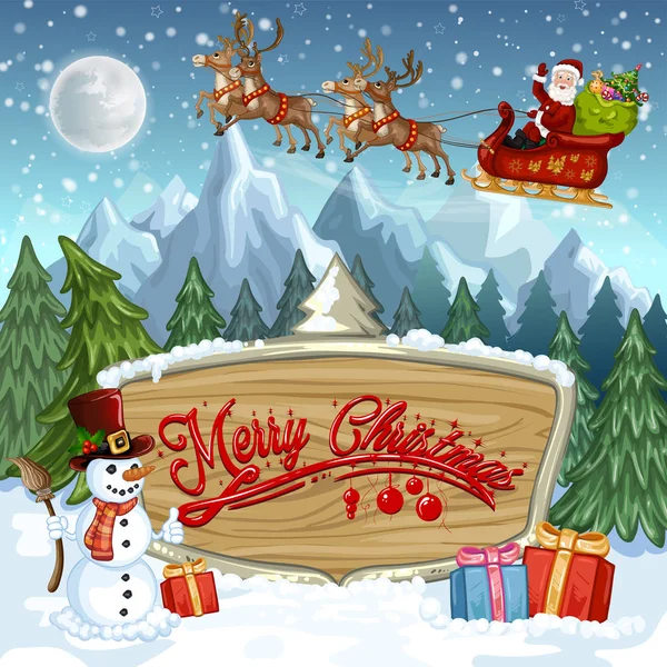 Boże Narodzenie banery z santa claus — Wektor stockowy