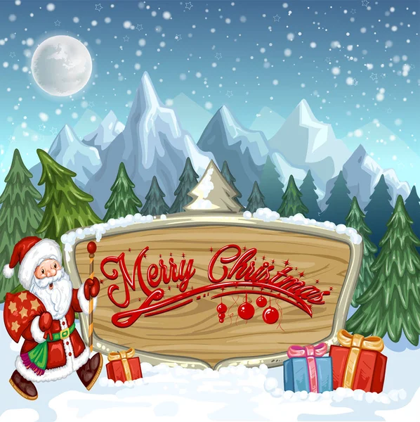 Noel Baba ve hediyeler ile Noel afiş — Stok Vektör