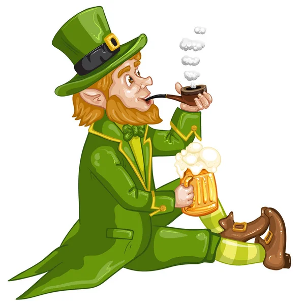 Cartoon Leprechaun . St. Patrick's Day. — Stock Vector