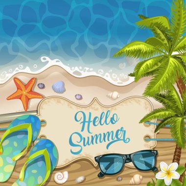 Yaz tatil plaj sahil. 