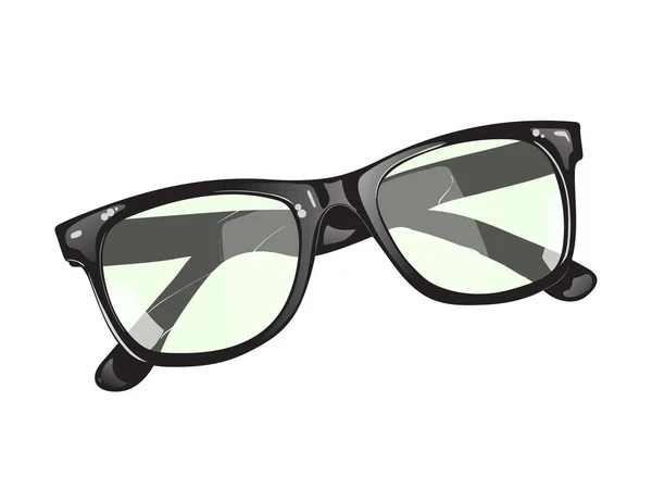 白い背景の黒い眼鏡 — ストックベクタ