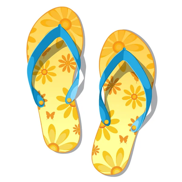 Pair of flip-flops isolated on a white background. — Stock Vector