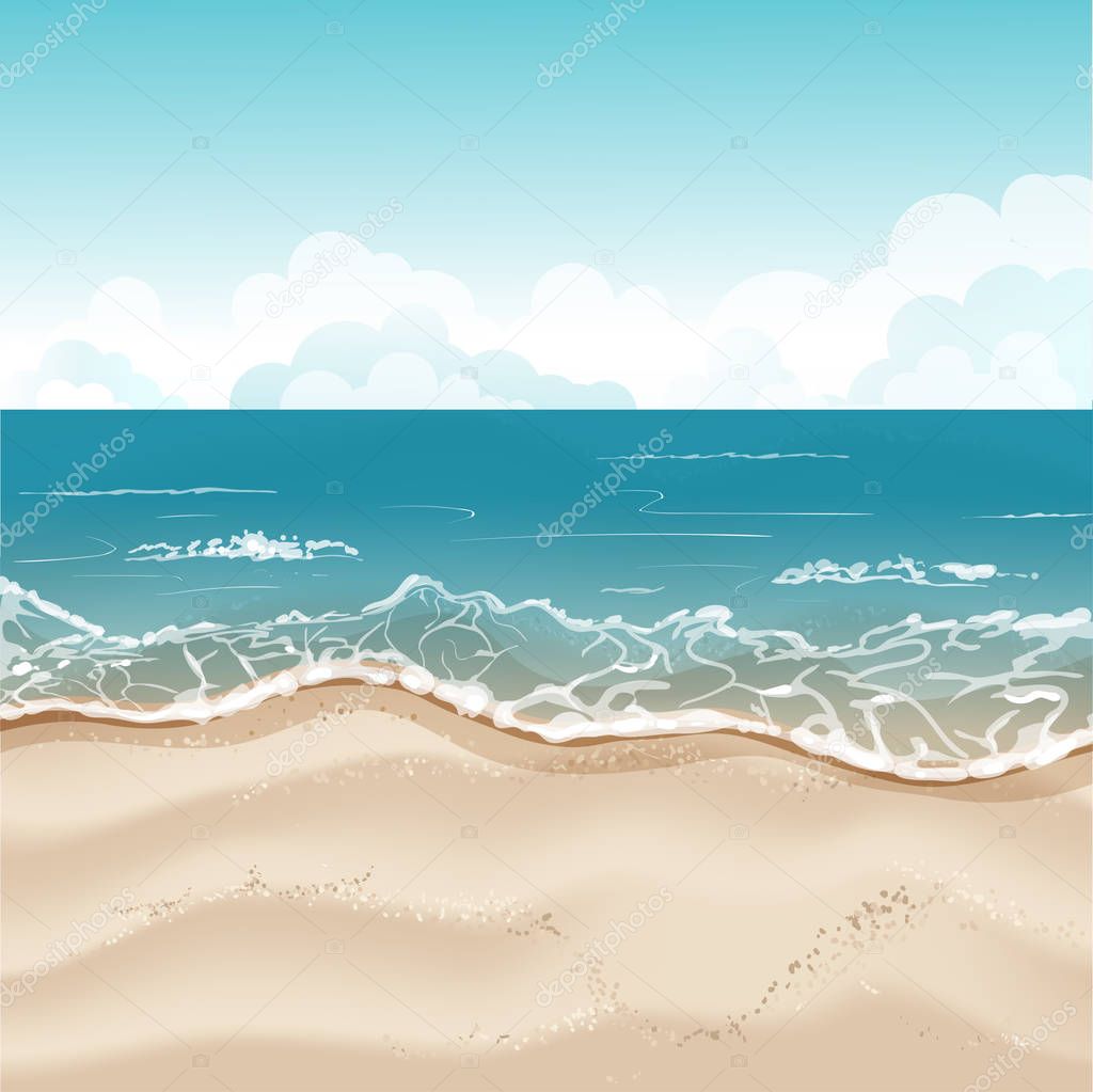 Illustration of Tropical beach background 