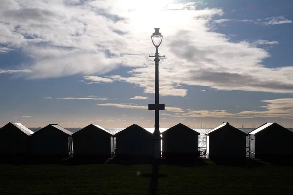 Strand hutten brighton beach — Stockfoto