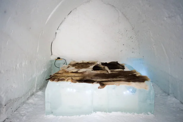 bir Eskimo ile bir icebed içinde