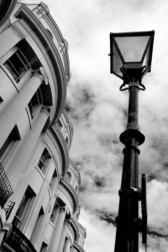 Regency buildings, Brighton town houses, victorian lamp post