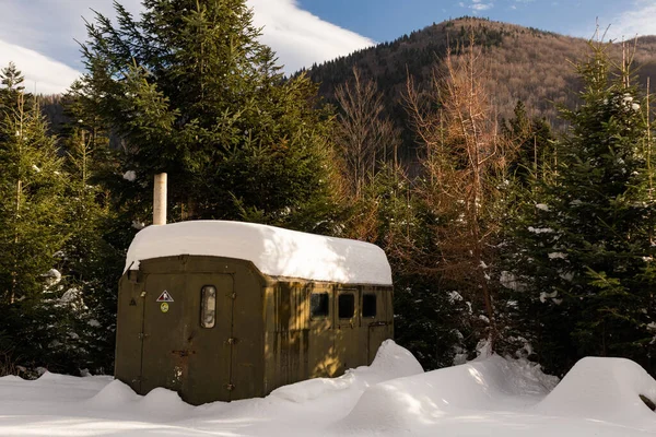 Paisaje Invernal Con Vistas Bosque Las Montañas Ucrania Guta — Foto de Stock