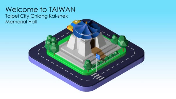 Mini Chiang Kai Shek Memorial Hall Taipei — Stockvideo