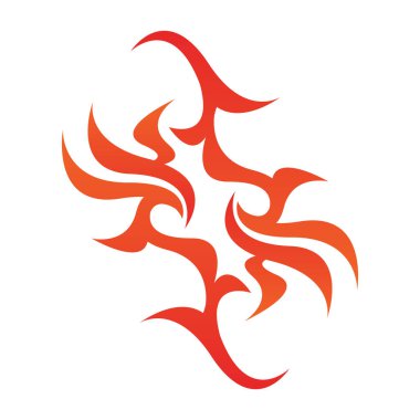 Beyaz arkaplanda kırmızı alev işareti