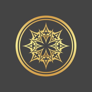 Koyu arkaplanda altın simge