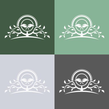 Renkli ağaç simgeleri kümesi