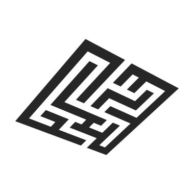 Labirent siyah beyaz soyut modern arkaplan