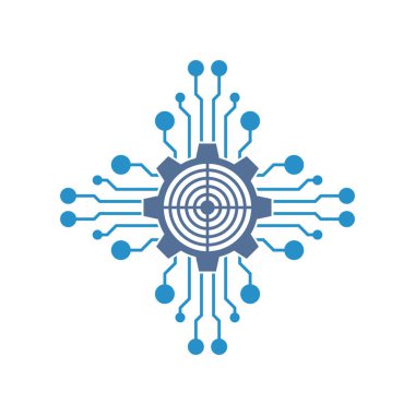 Beyaz arkaplanda teknoloji simgesi 