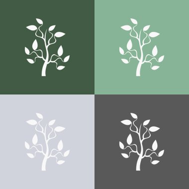 Renkli ağaç simgeleri kümesi