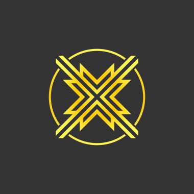 Koyu arkaplanda altın simge