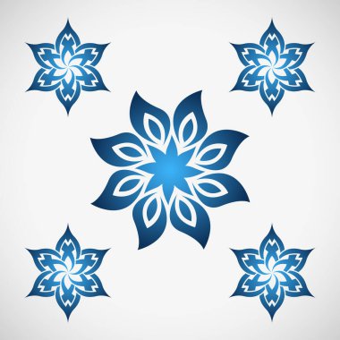 Beyaz arkaplanda çiçek simgeleri