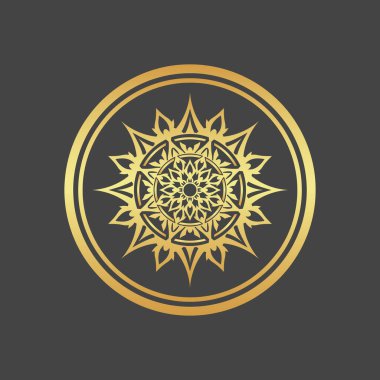 Koyu arkaplanda altın simge