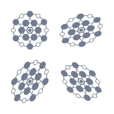 Beyaz arkaplanda çokgen set simgesi