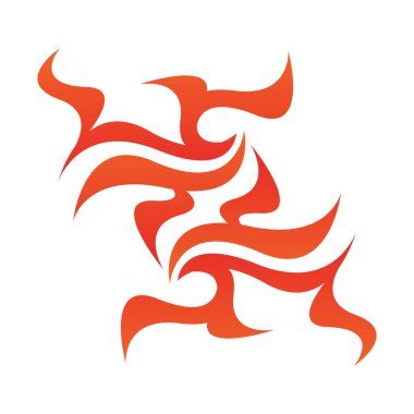 Beyaz arkaplanda kırmızı alev işareti