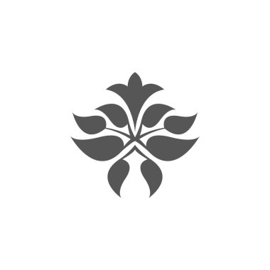 Beyaz arkaplanda çiçek simgesi