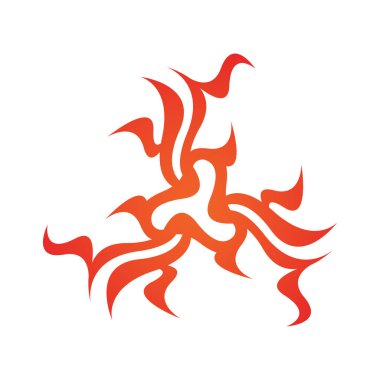 Beyaz arkaplanda kırmızı alev işareti