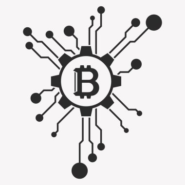 Beyaz arkaplanda bitcoin simgesi 