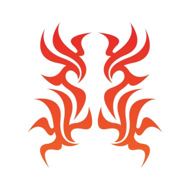 Beyaz arkaplanda kırmızı alev işareti