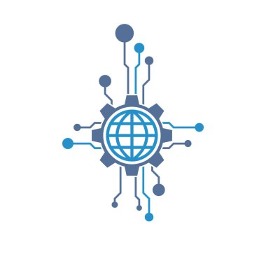 Beyaz arkaplanda teknoloji simgesi 