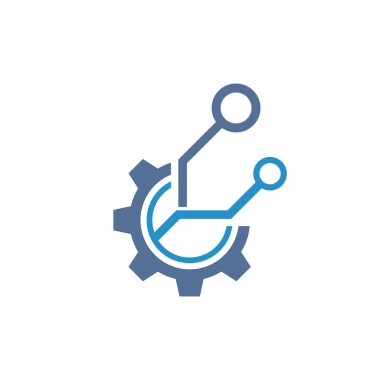 Beyaz arkaplanda teknoloji simgesi 