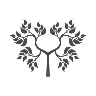 Beyaz arkaplanda ağaç simgesi