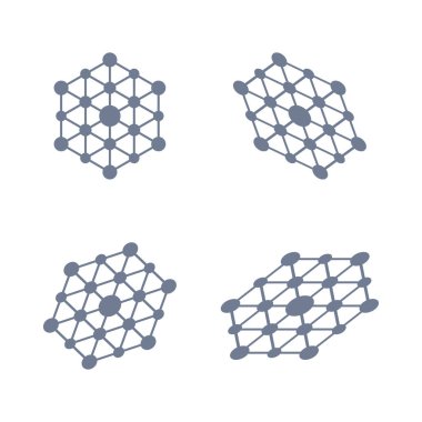 Beyaz arkaplanda çokgen set simgesi