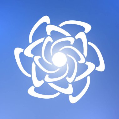 Mavi arkaplanda beyaz simge