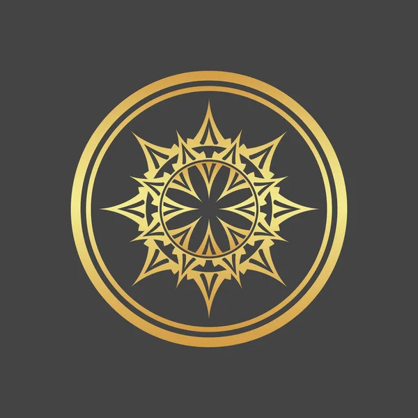Golden Ikon Mörk Bakgrund — Stock vektor