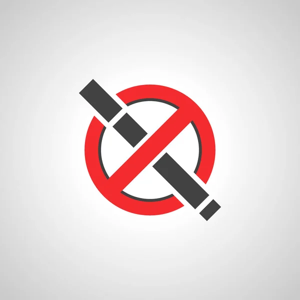 Non Fumare Icona Sfondo Bianco — Vettoriale Stock