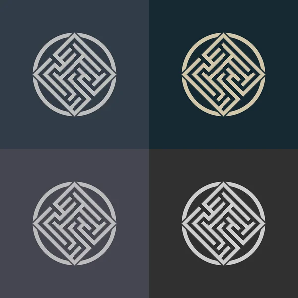 Fundo Moderno Abstrato Com Conjunto Logotipos Geométricos —  Vetores de Stock