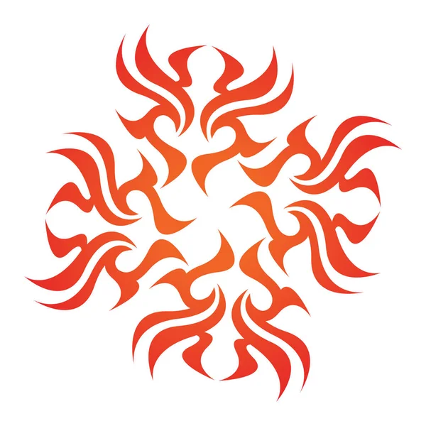 白い背景に赤い炎の看板 — ストックベクタ