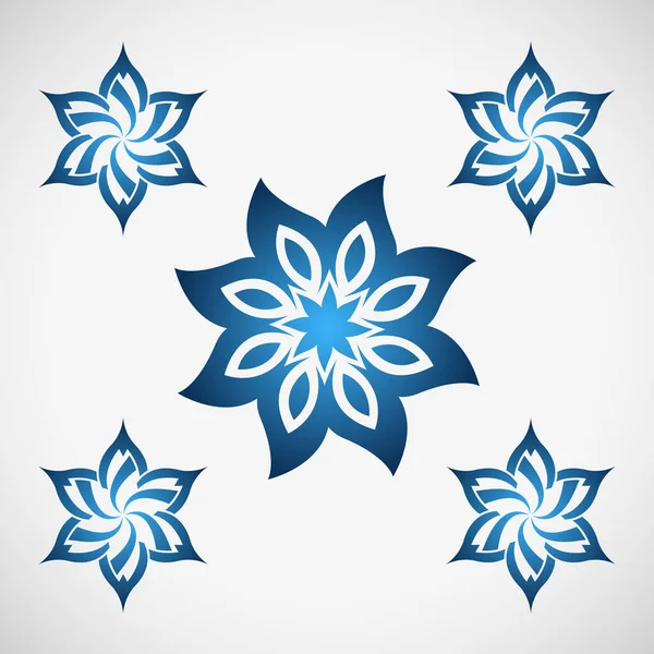 Florale Symbole Auf Weißem Hintergrund — Stockvektor