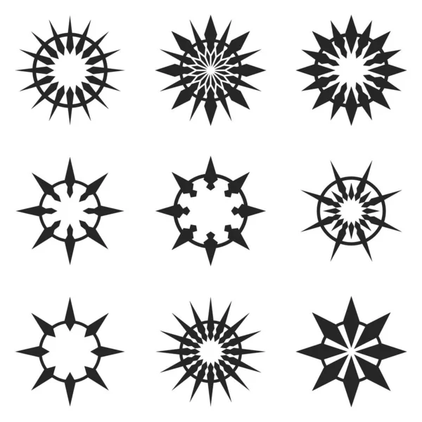 Satz Geometrischer Kreise Mit Pfeilen Auf Weißem Hintergrund — Stockvektor