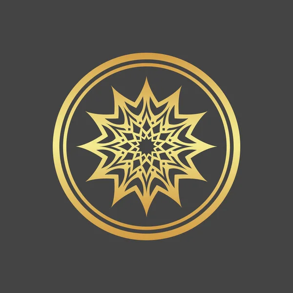 Золотая Иконка Темном Фоне — стоковый вектор