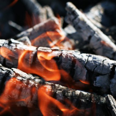 Ateşle yanan odunları kapat