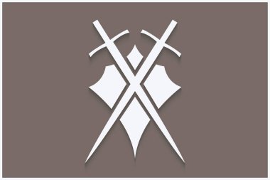 Modern arkaplanda kılıç ve kalkan işareti