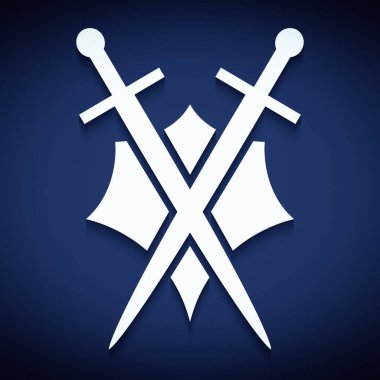 Modern arkaplanda kılıç ve kalkan işareti