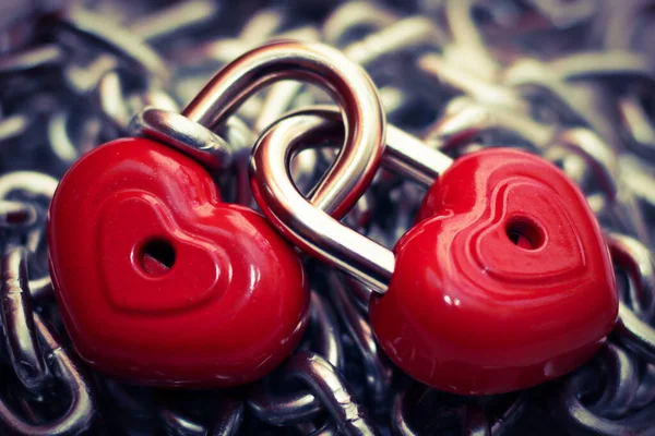 Cerraduras Forma Corazón Con Cadenas Hierro — Foto de Stock